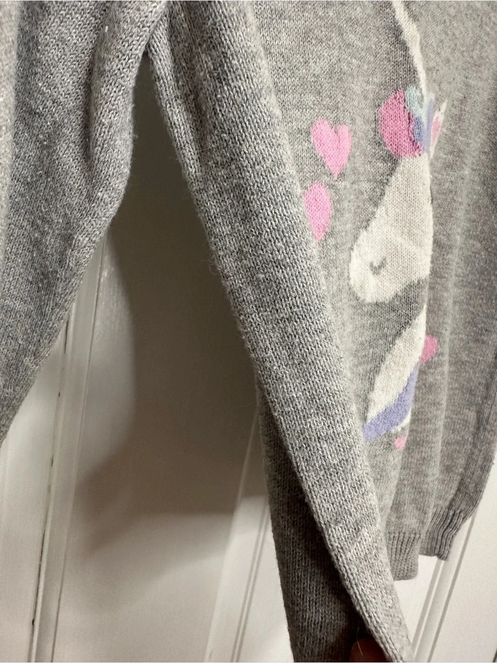 The Children’s Place Unicorn Knit Pullover Sweater in Gray Toddler Size 4T